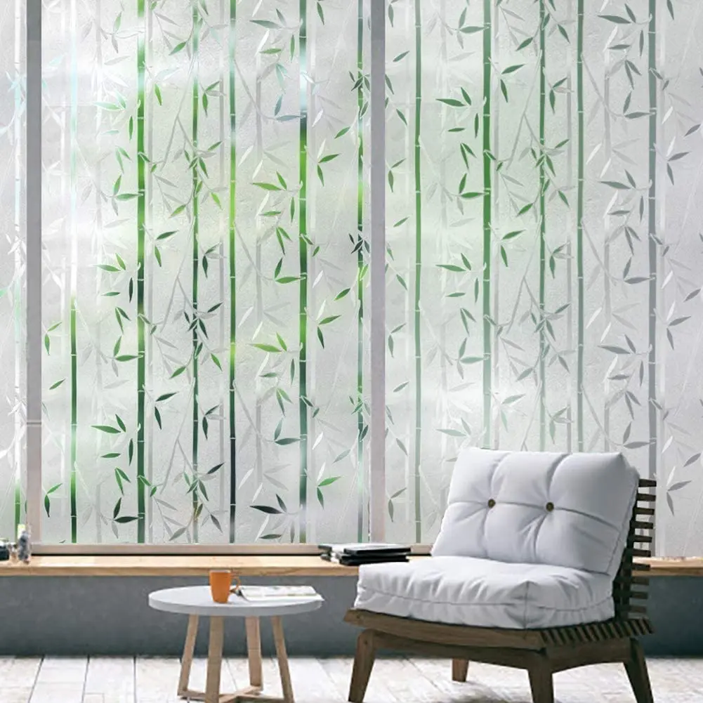 

Vinyl Static Cling Privacy Window Film,Non Adhesive Opaque Frosted Window Stickers for Bathroom,Anti Uv Heat Control Window Film