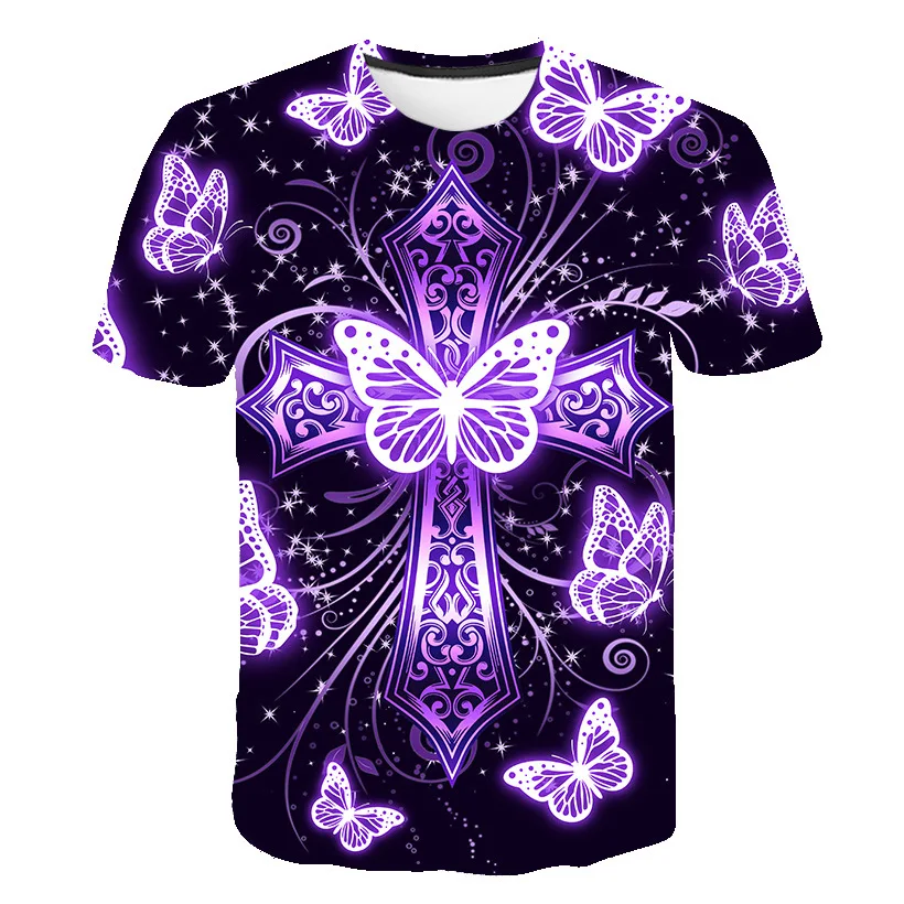 

3D purple tee Summer Cartoon Bird T shirt Printing Kids T-shirt Boy and Girls Clothes Butterfly Children t-shirt kids Top