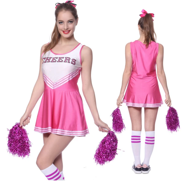 Женские костюм Болельщицы Sexy Cheer средней школы для девочек костюмированной