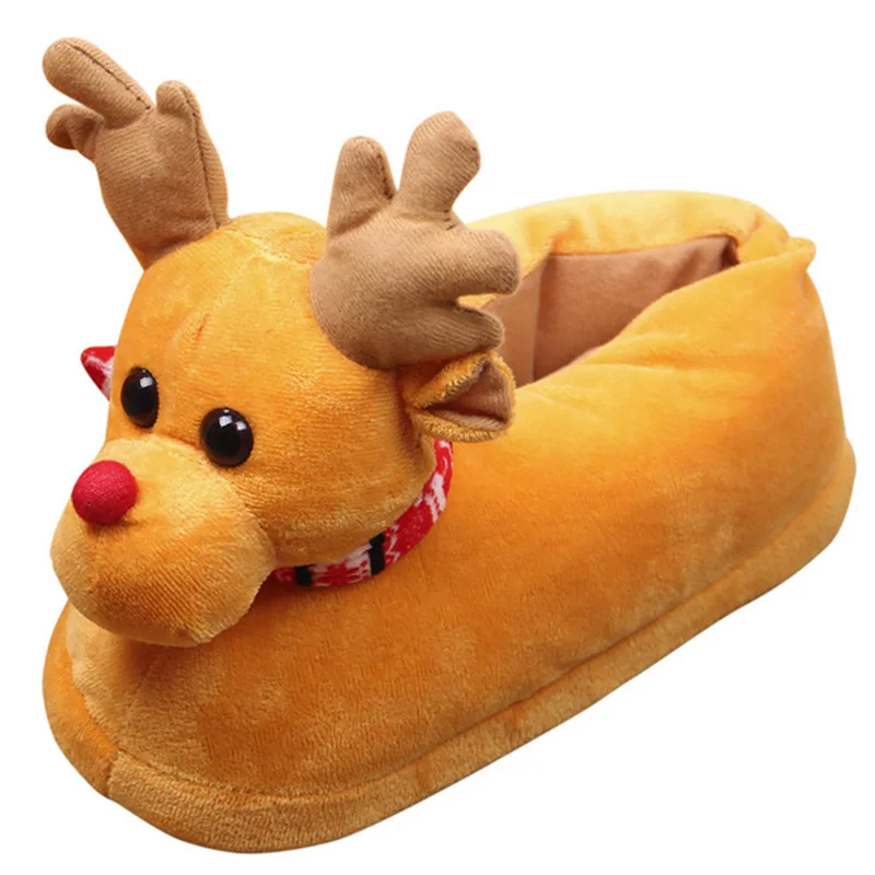 

Women slippers Christmas deer Velet Home slippers Large size 40-43 Lovely House slippers for women Non slip Female shoes Warm