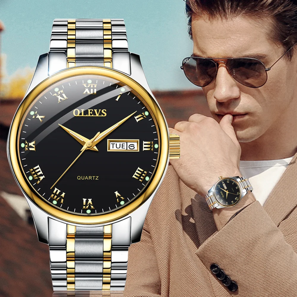 Часы наручные мужские кварцевые повседневные деловые водонепроницаемые