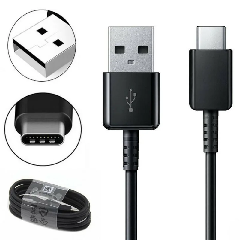 Портативное USB настенное зарядное устройство 2.4A Type-C кабель для быстрой зарядки