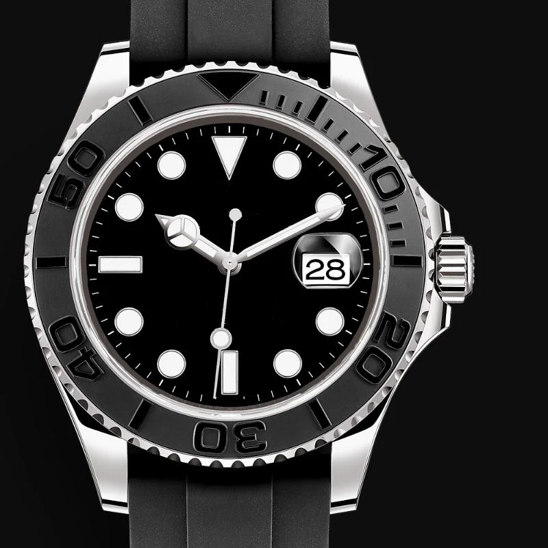 

2021 Automatic Mechanical Watch men 40MM Yacht- 226659 New 1:1 Best Edition Black Ceramic Bezel Black Rubber Strap Rose Gold