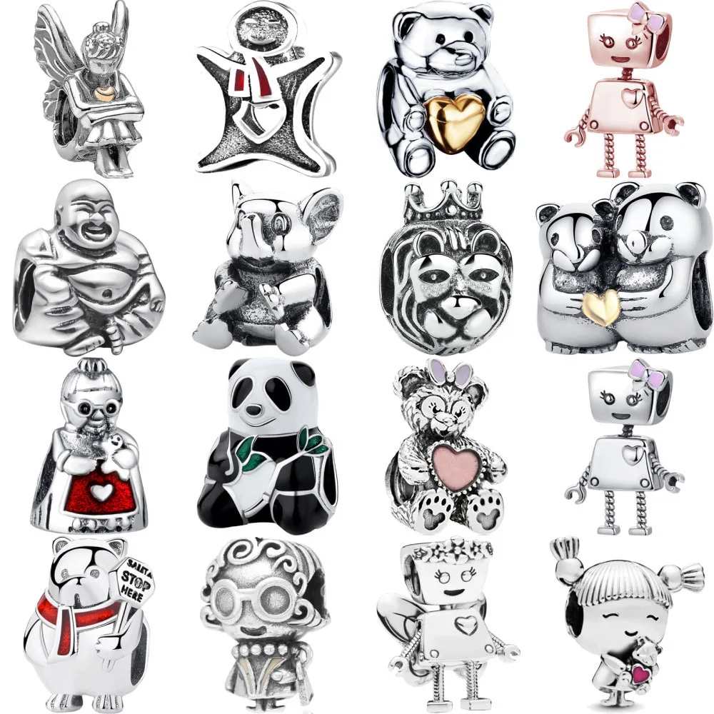 Дизайнерский браслет из стерлингового серебра 925 пробы плавающие амулеты бусины