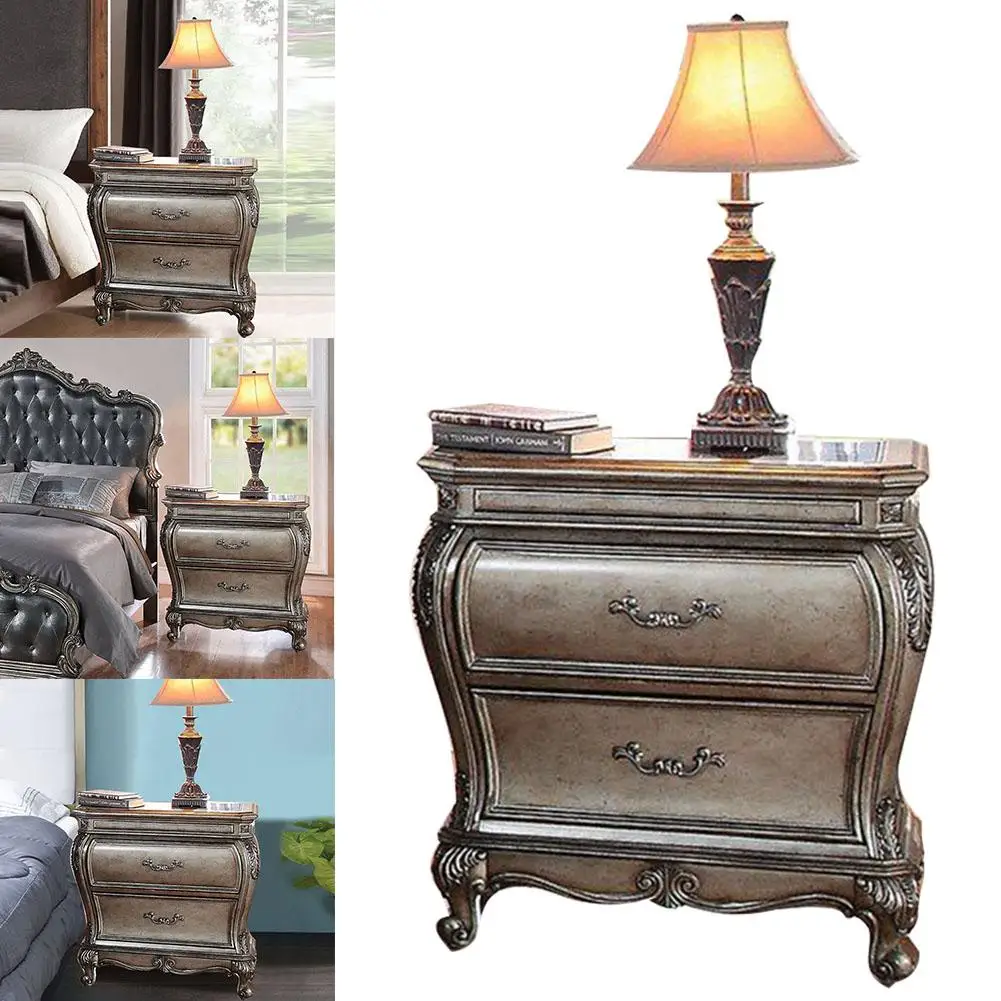 Современный прикроватный столик с 2 выдвижными ящиками ночная подставка мебель