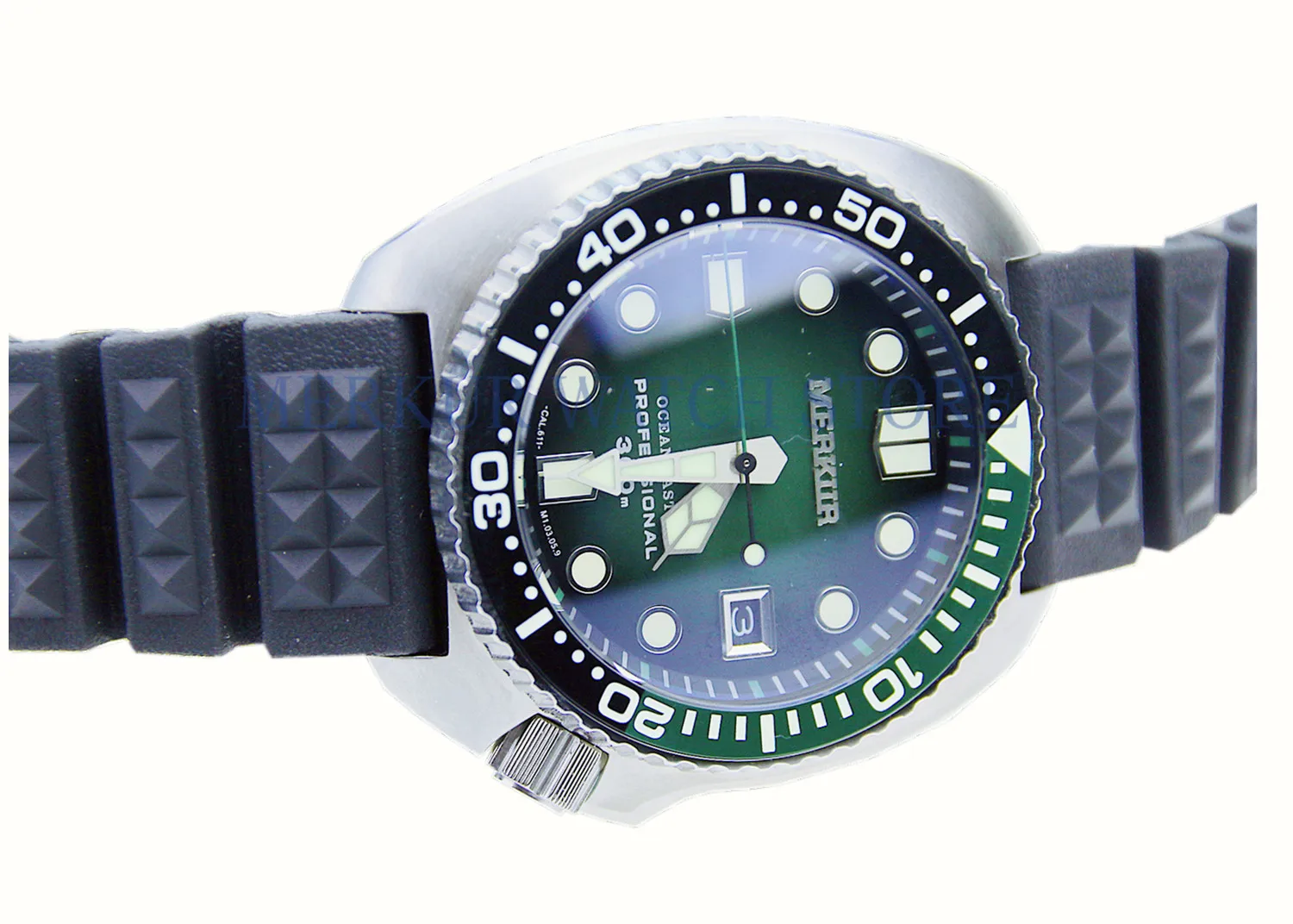 Merkur Мужские Винтажные 6105 черепаха Автоматические наручные часы pro Divers сапфировые