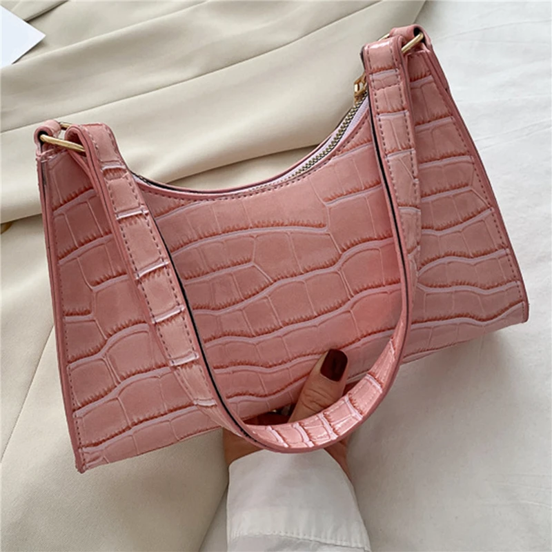 

New Women Underarm Bag PU Leather Casual Shopping Totes Bag Luxury Shoulder Bags Female Solid Color Handbag