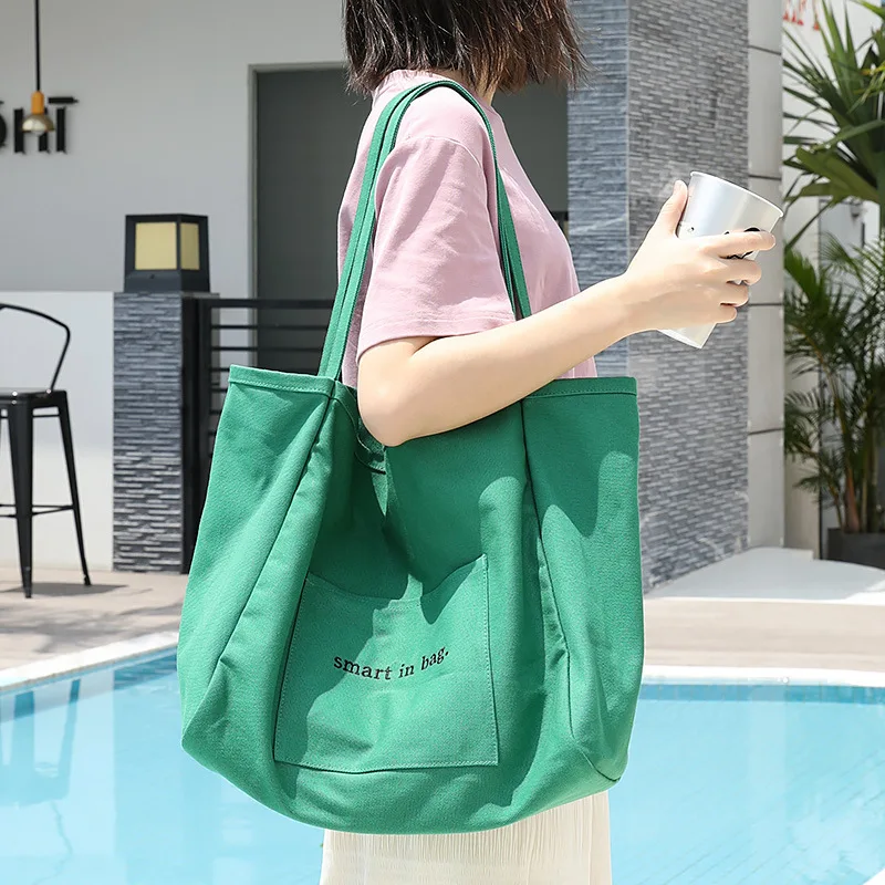 

MJ Casual Canvas Women Tote Bags Large Capacity Female Shoulder Handbag New Fashion Solid Shopping Totes Big Daily Shopper Bags