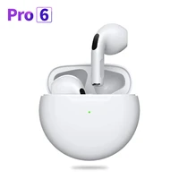 air pro 6 tws wireless headphones 8d stereo hifi earphone with mic bluetooth headsets noise cancel earbuds for all smartphone