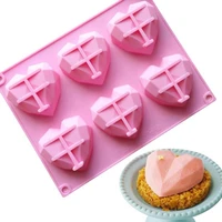 moldes para pastel 3d con forma de corazn amor de diamantes esponja para hornear mousse suave postre pastel
