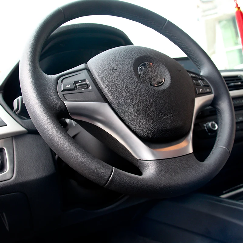 

Matte Silver ABS Chrome Car Steering Wheel Frame Cover Trim For BMW 3 SERIES F30 F34 320 328 2013-2015 Car Accessories