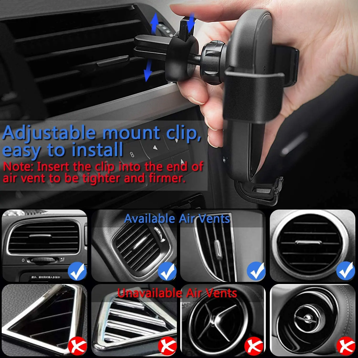 Автоматическое зажимное автомобильное беспроводное зарядное устройство для