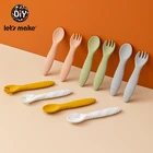 Let's Make 1 шт. силиконовая ложка для детей, посуда для кормления без пищевых продуктов, BPA, детские товары, безопасный Гладкий изгиб вилки