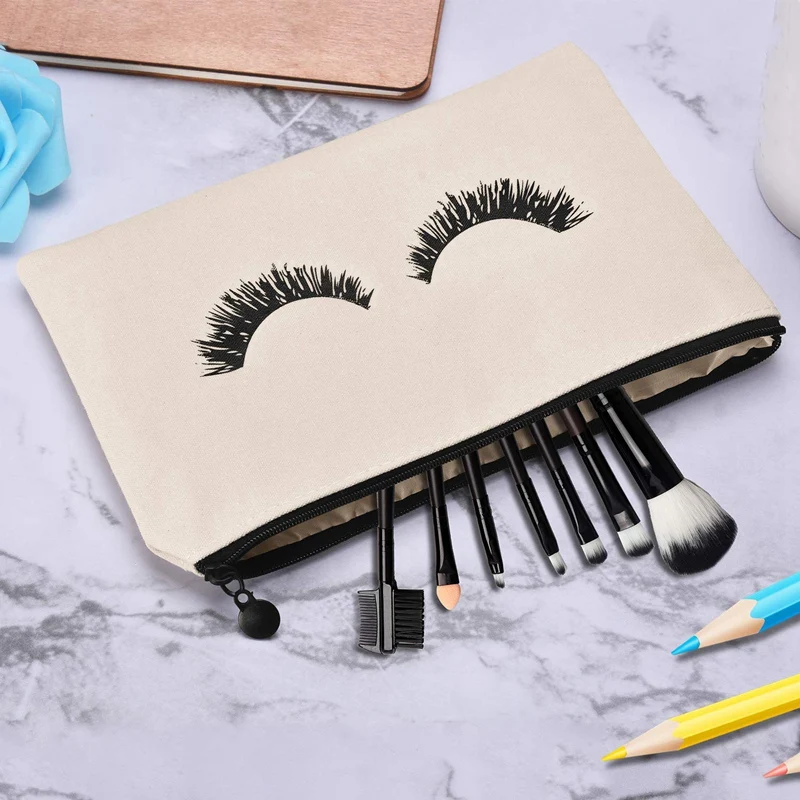 

12 Pieces Eyelash Cosmetic Bags Makeup Bags Travel Pouches Toiletry Bag Cases with Zipper for Women Girls