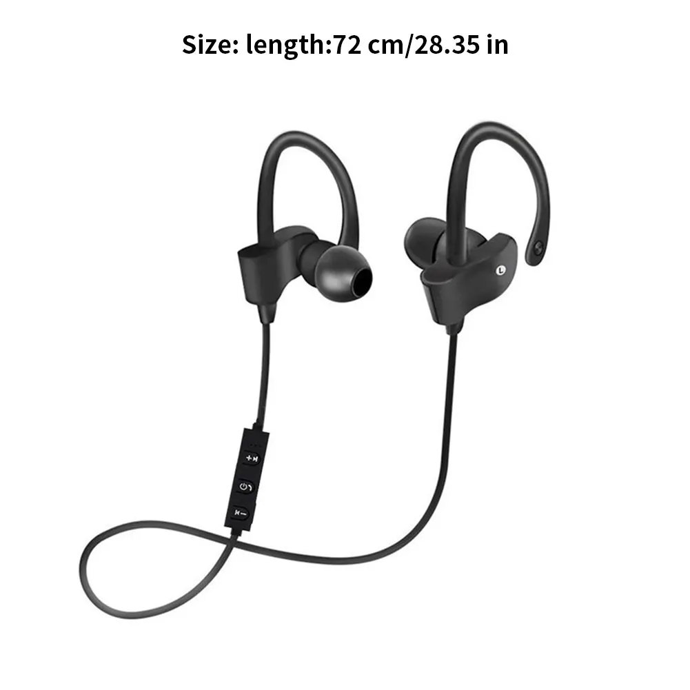 

New Wireless Bluetooth Headphones Sport Earloop Earbuds Noise Canceling Handsfree In-Ear Headset with Mic For All Smart Phones