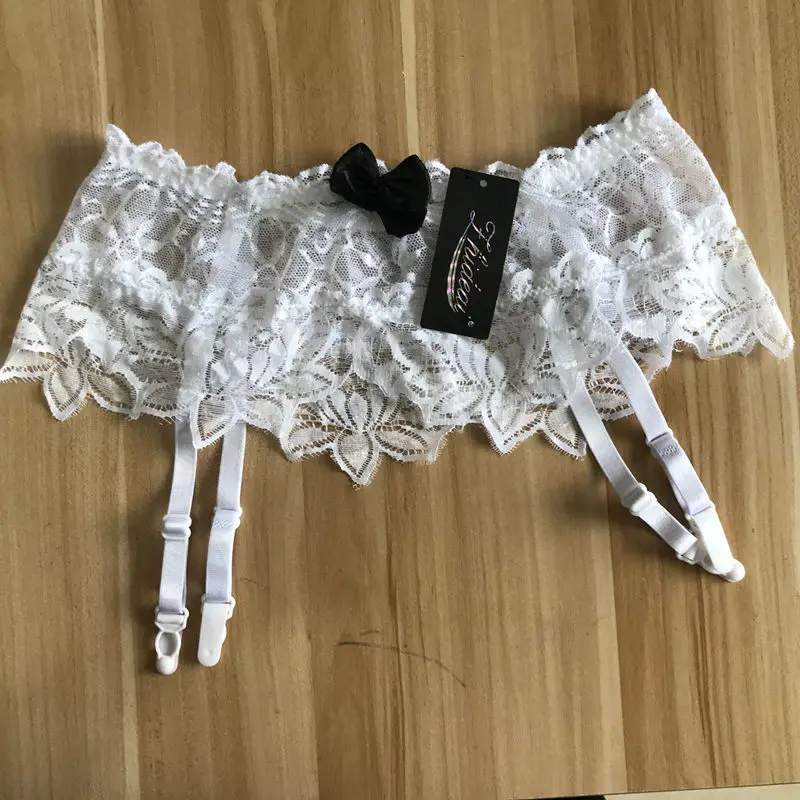 White Garter Женские эротические чулки, сексуальные кружевные силиконовые Чулки с подвязкой, эластичное сексуальное нейлоновое нижнее белье, женские облегающие высокие Чулочные изделия - Цвет: White Garter