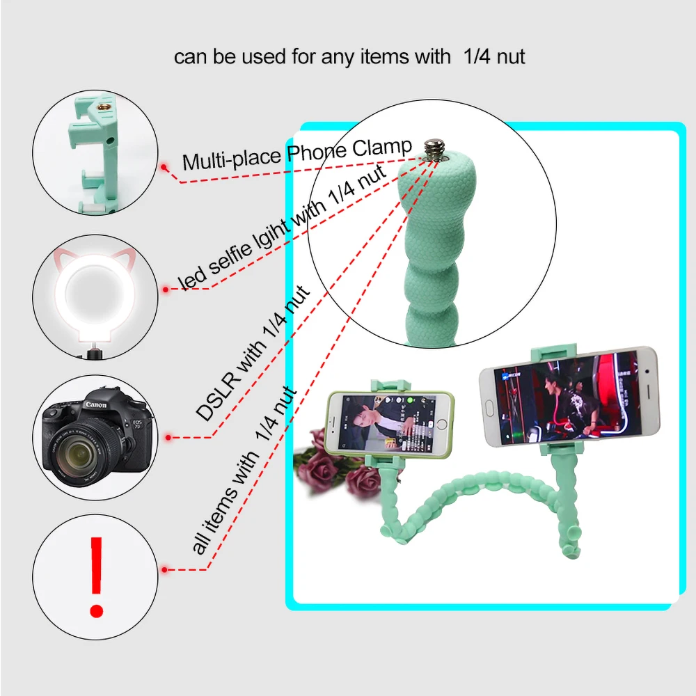 Гибкий ленивый милый червь мобильный телефон кронштейн Многофункциональный