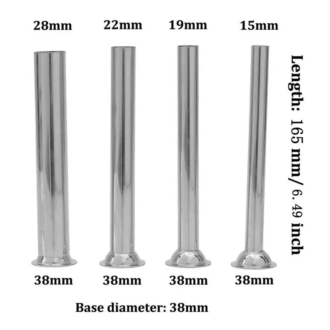 4Pcs Stainless Steel Sausage Stuffer Filling Tubes 165mm/6.5inch Silver Funnels Nozzles Parts Filler Tube For Salami Ma | Дом и сад