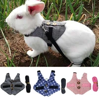 rabbit harness gentleman design vest suit outdoor pet vest with pulling rope leashes chest strap for bunny pet accessories