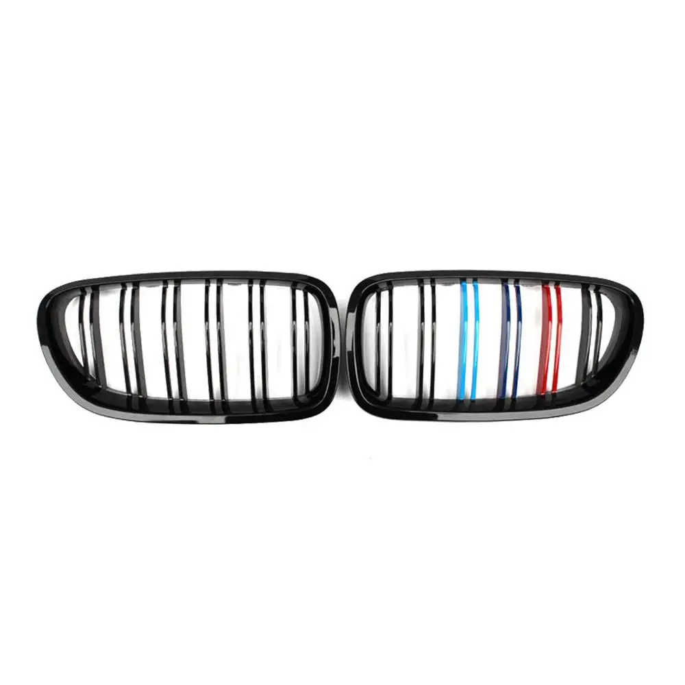 Для BMW Sedan F10 F11 F18 M5 M Глянцевая черная передняя решетка с двойными плавниками 5