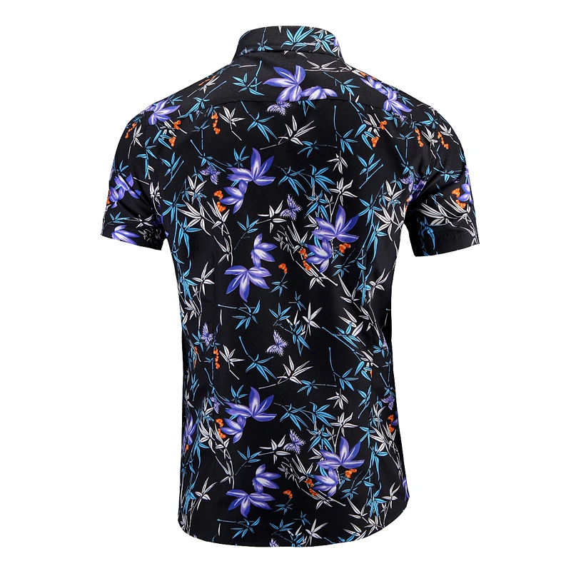 2021 рубашка размера плюс с цветочным узором короткими рукавами S0 M-7XL мужские