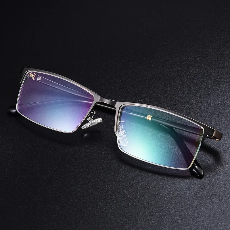 

Men Titanium Alloy Business Style Half Frame Optical Eyeglasses Man Square Leisure Finished Myopia Prescription Glasses Eyewear