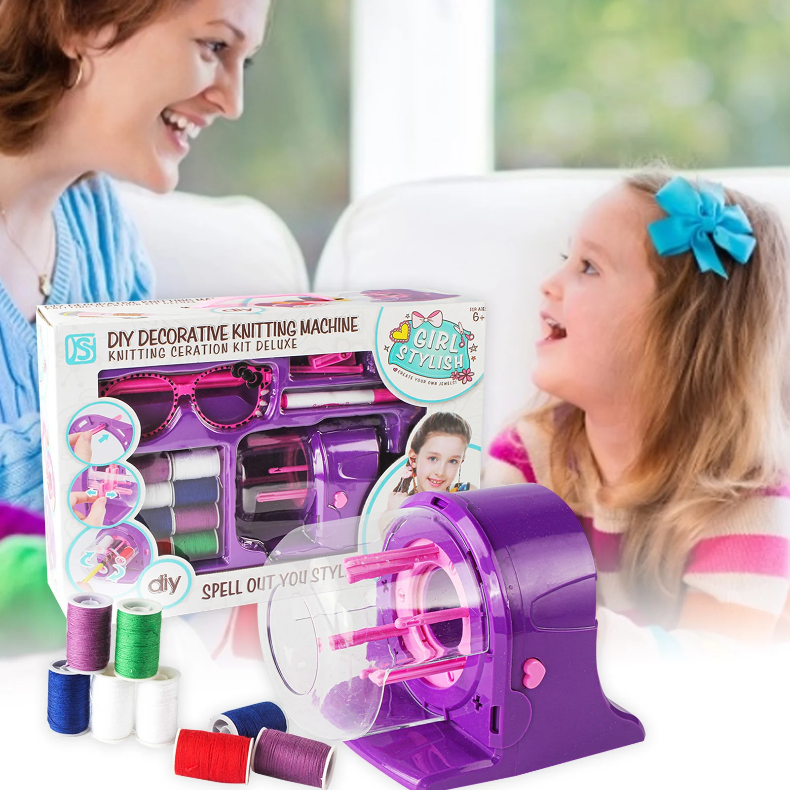 

Kids Knitting Learning Machine Toy Set Electric Pretend Play Toy