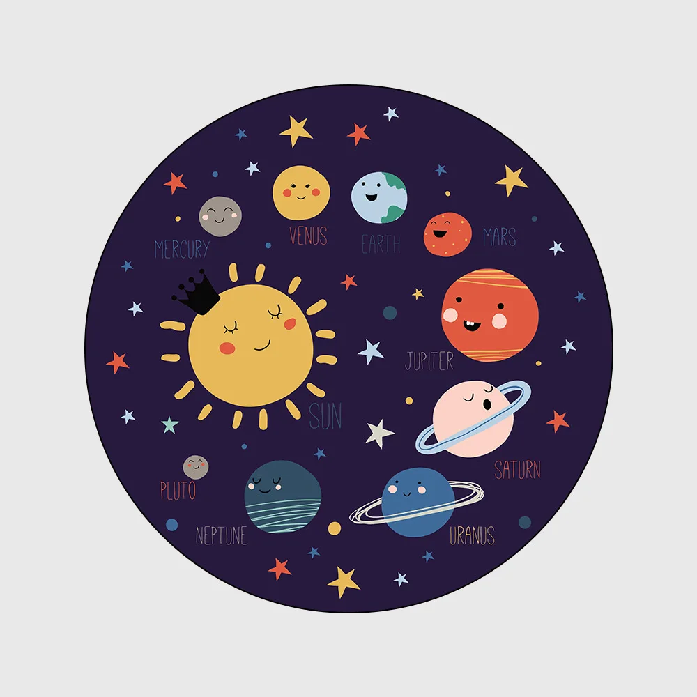 

Space planet spaceship living room decoration bedroom hanging basket chair non-slip round mat children's room carpet tapis rug