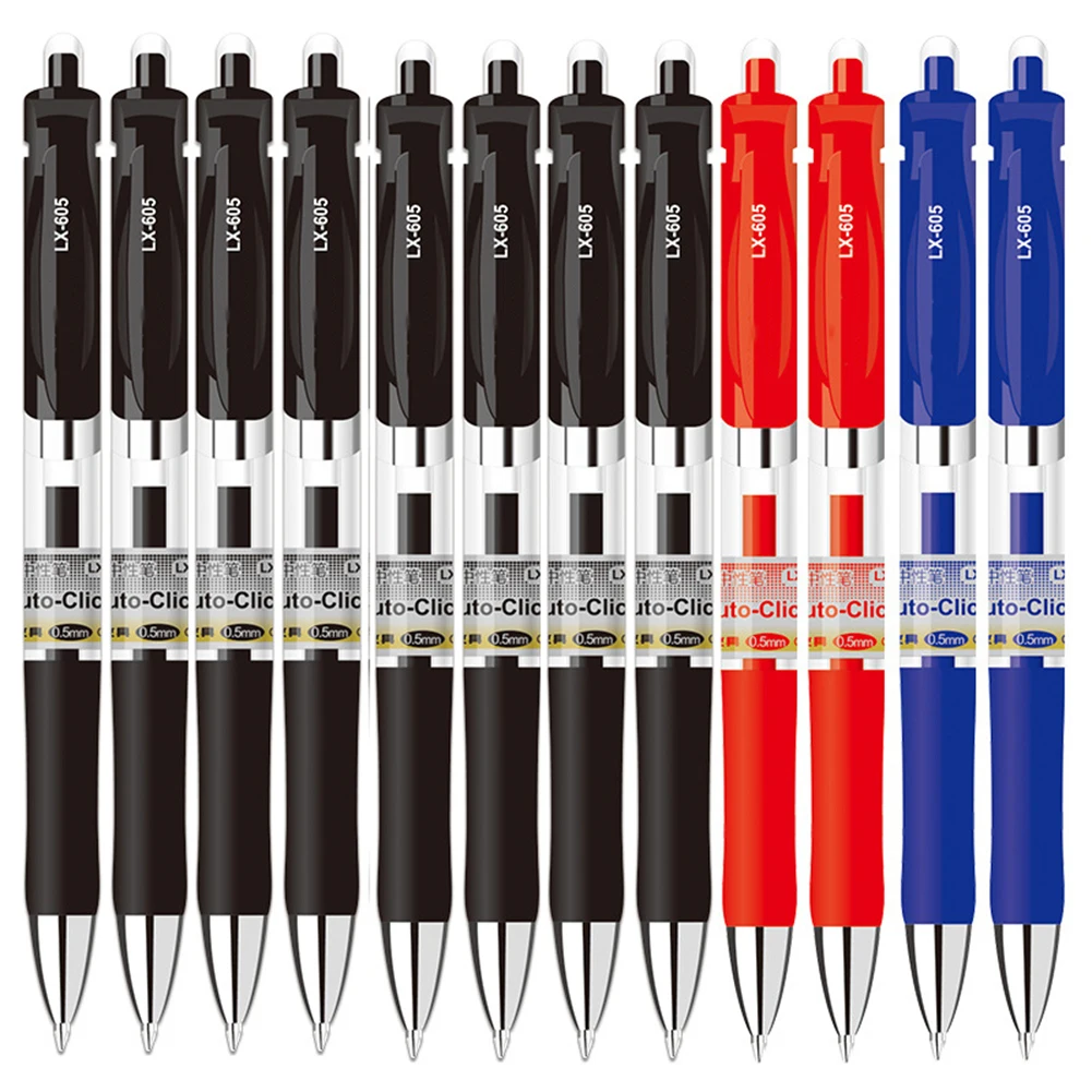 Ручки гелевые черные/красные/синие 0 5 мм 12 шт.| |