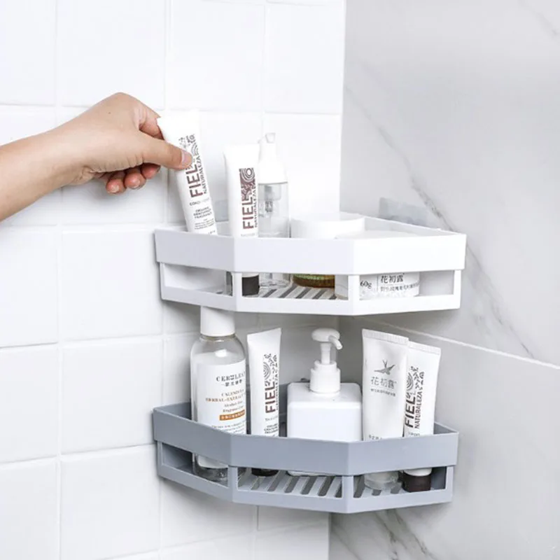 Треугольная настенная подвесная стойка без отверстий для ванной комнаты