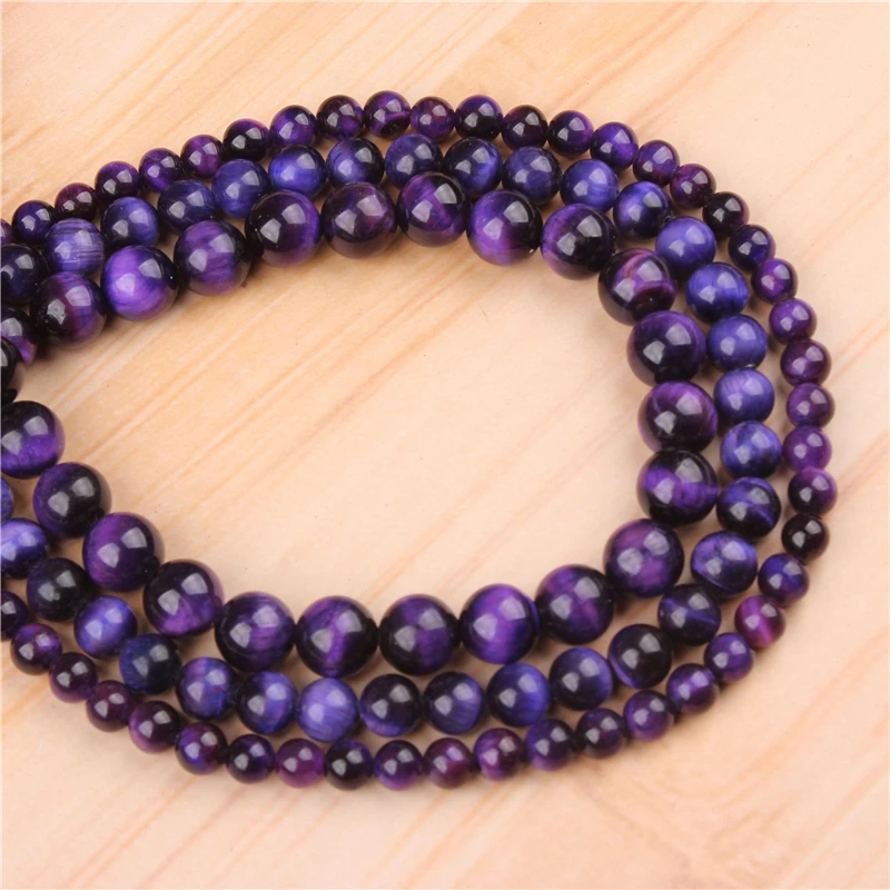 

Natural Purple Tiger Eye 4/6/8/10/12mm Bead Round Bead Spacer Jewelry Bead Loose Beads For Jewelry Making DIY Bracelet