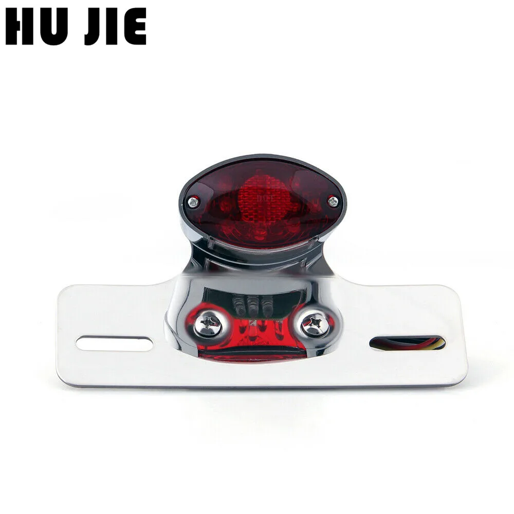 Универсальный мотоцикл хромированный задний стоп Стоп фонарь номерной знак для