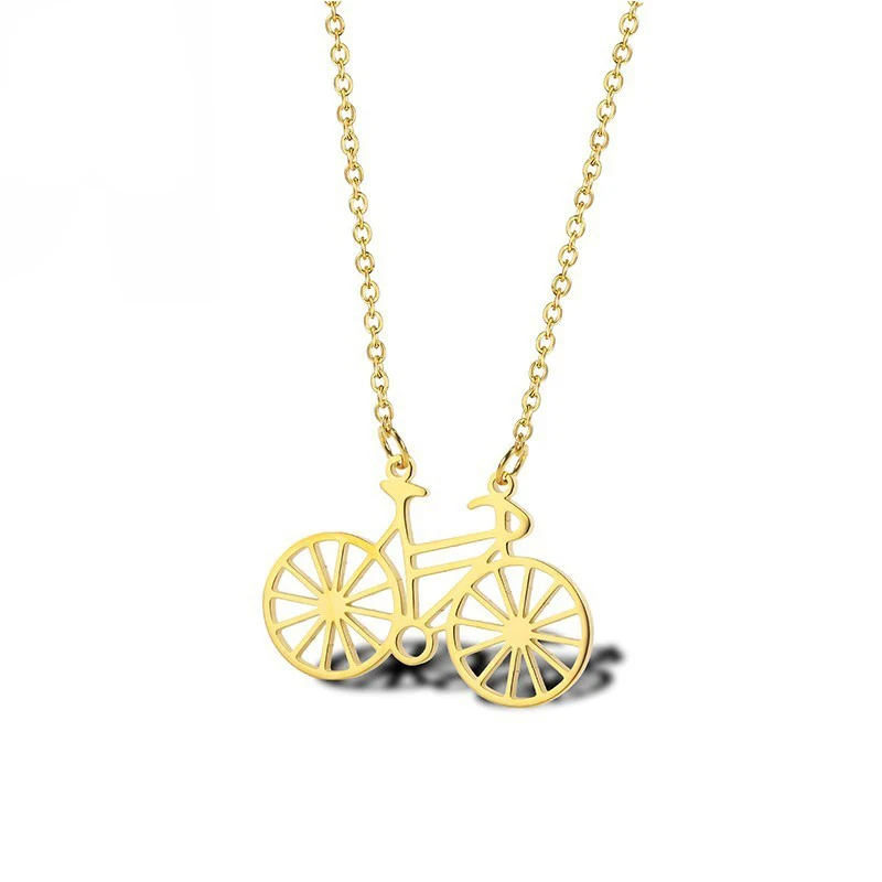 RIR из нержавеющей стали золотое Велосипедное ожерелье подвеска в виде мотоцикла