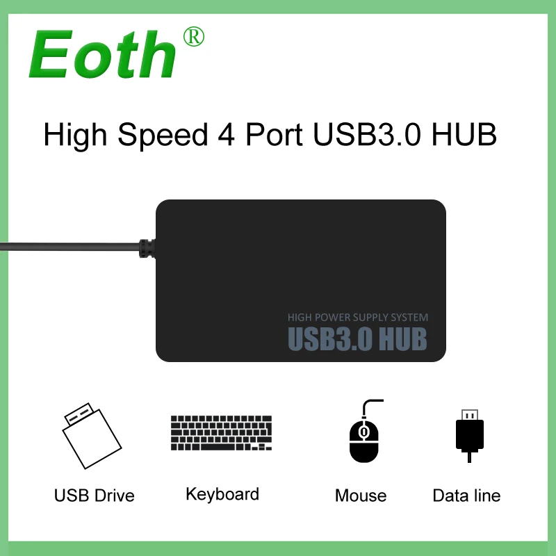 EOTH мини-usb 3,0 концентратор 4 порта питания 5 Гбит/с высокоскоростной концентратор OTG USB интерфейс для ноутбука планшет компьютер OTG usb-хаб
