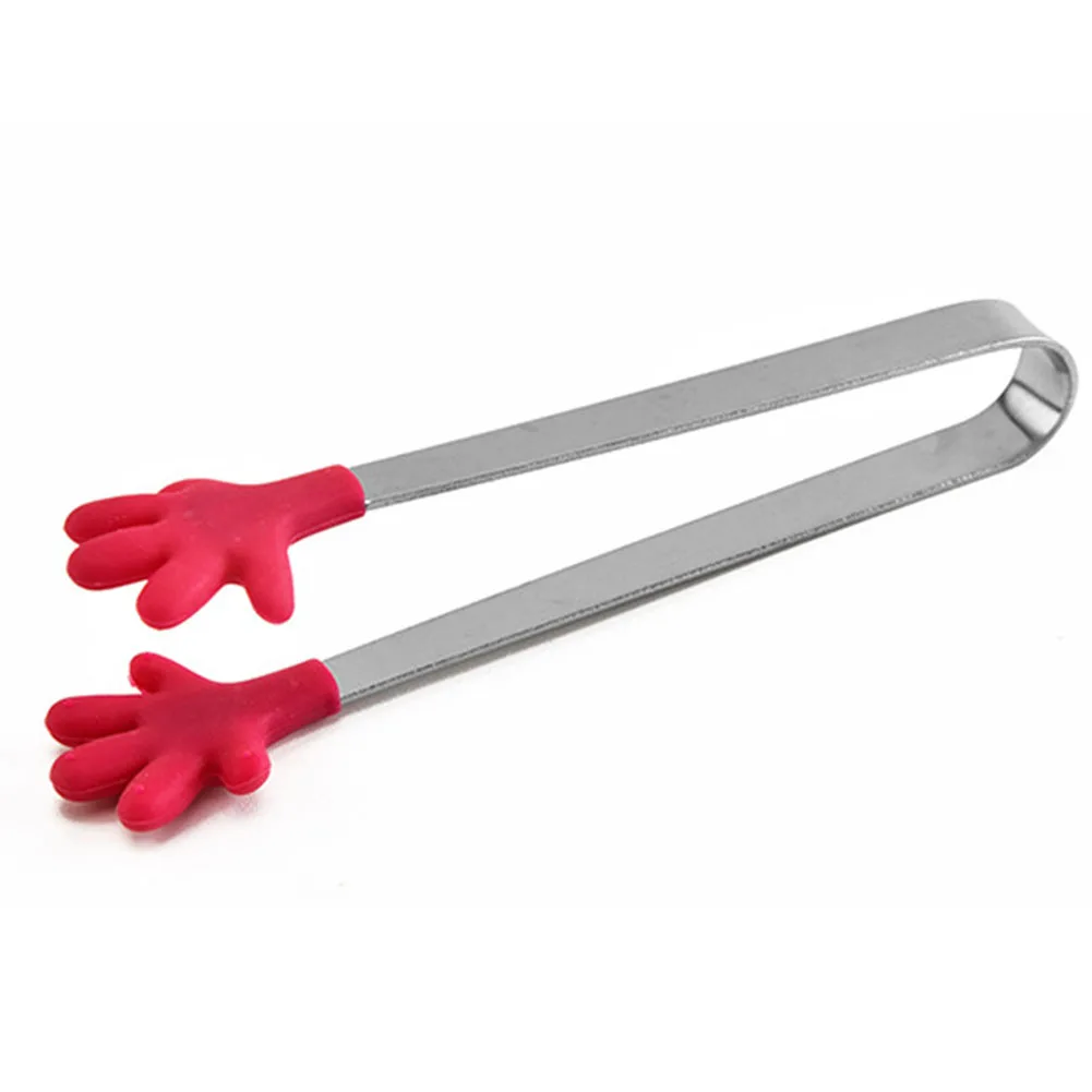 Kitchen Handle Tools Salad Cooking Food Silicone Stainless Steel Pastry Sugar Clip BBQ Tongs | Дом и сад