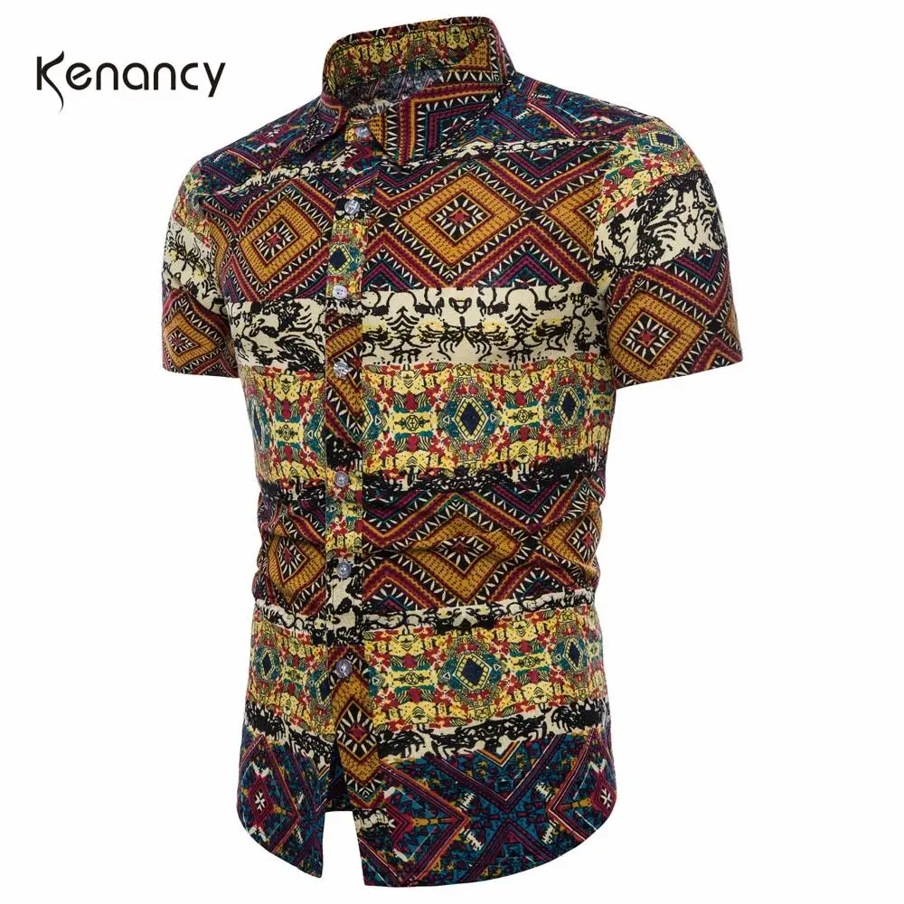 Hemiks мужские Гавайские рубашки с цветочным принтом Летние повседневные топы