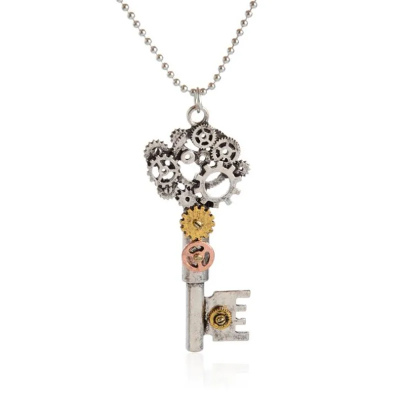 Ретро стимпанк Шестерня ключ ожерелье для женщин панк DIY ювелирные изделия