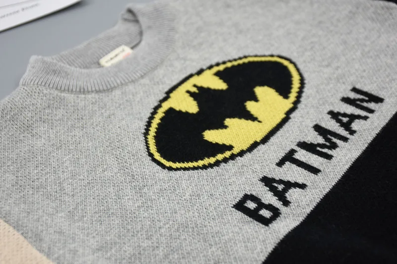 Весенне осенний Хлопковый вязаный детский свитер для мальчика с вышивкой