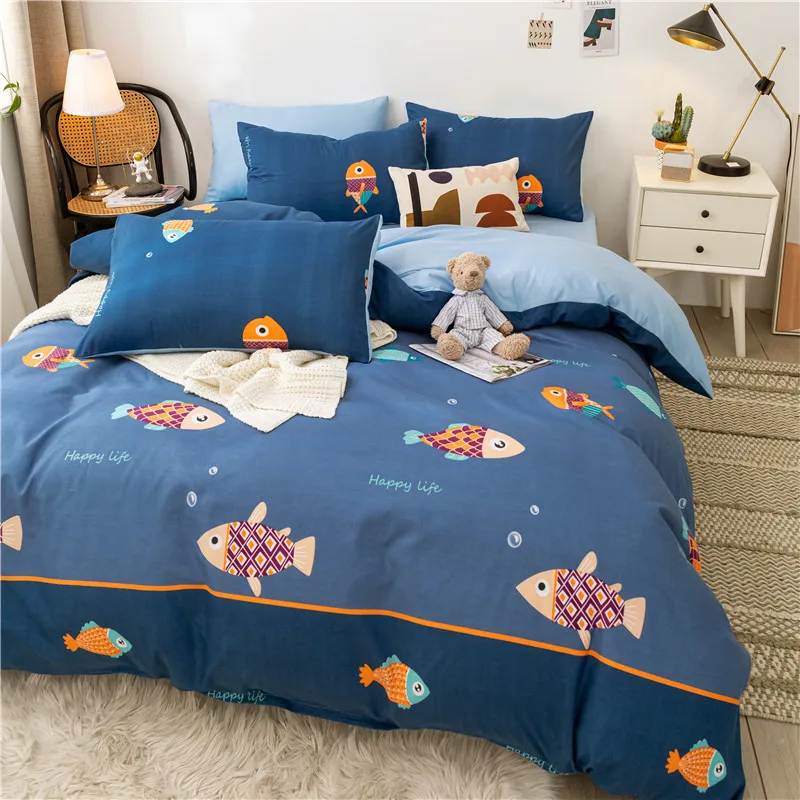 

Hot Sale Clownfish Bedding Cotton Printed Pillowcase Quilt Cover Bed Sheet Queen Size Bed King Size Bed Four-Piece Set
