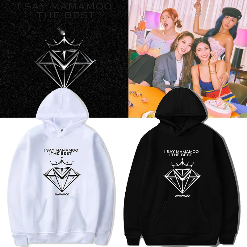 

Kpop MAMAMOO новый альбом I SAY MAMAMOO лучшие толстовки унисекс с капюшоном большого размера Толстовка с принтом букв в стиле Харадзюку GU437