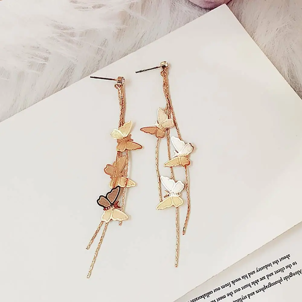 Новинка 2019 женская мода 1 пара модные насекомые бабочки длинные капли фотокольца