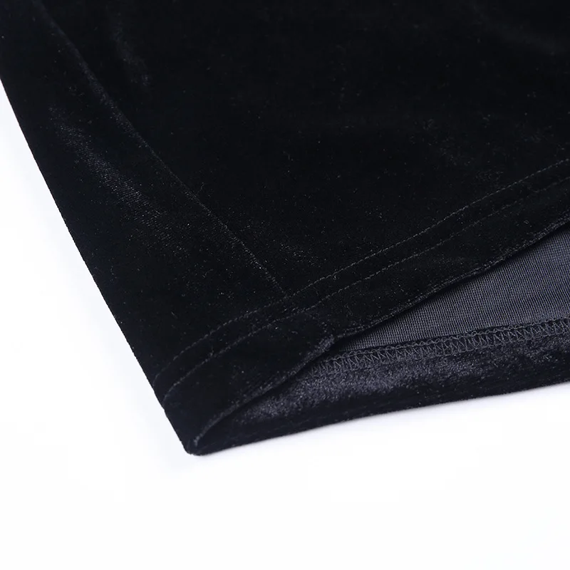 

New Fashion Korean Velvet One Shoulder Off Shoulder Elegant Backless Dress New Irregular High-fork Bodycon Dress