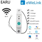 1P Din-рейка, Wi-Fi, быстрое энергопотребление, измеритель мощности, автоматический выключатель, таймер времени, реле, Вольтметр для умного дома