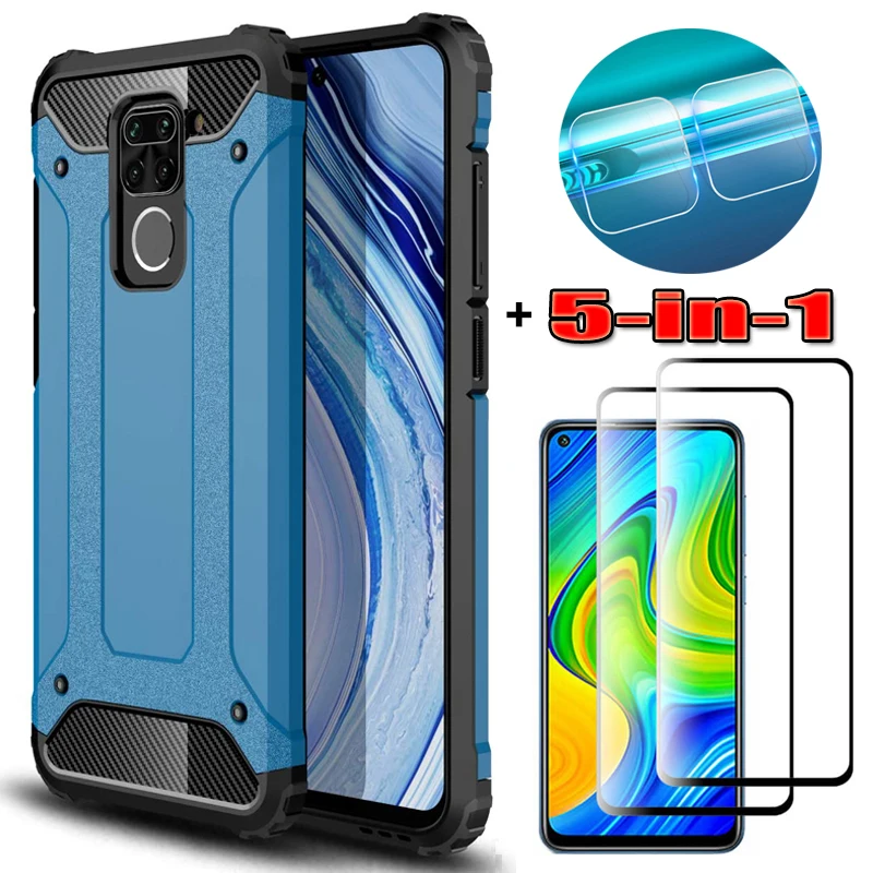 5 в 1 стекло + чехол для redminote 9pro бампер redmi 9 s note xiaomi редми 9s ксиоми ноут 9про очки нот