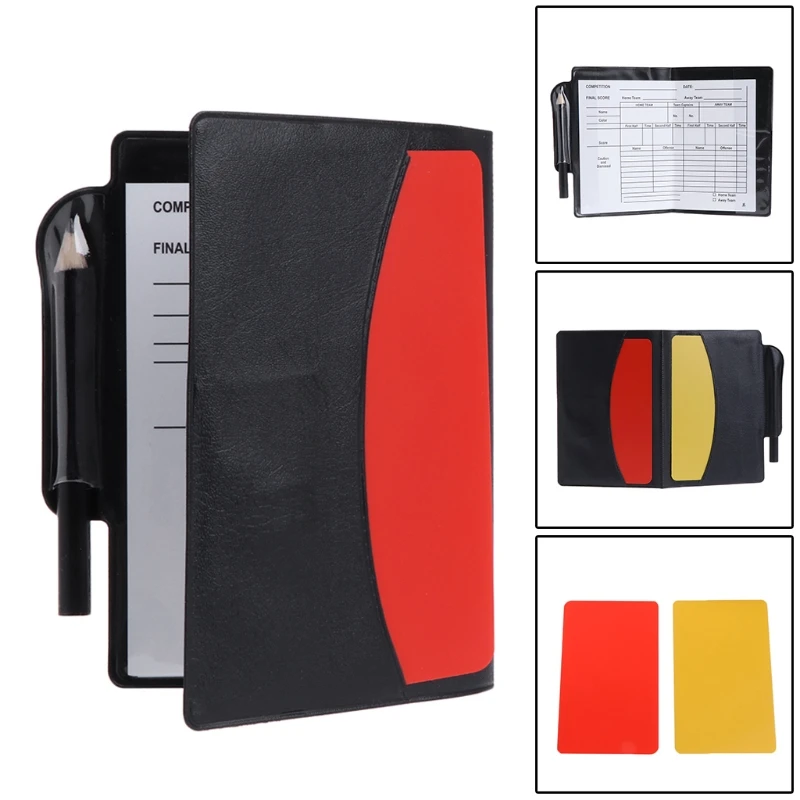 

A5KC New Sport Football Soccer Referee Wallet Notebook with Red Card and Yellow Card