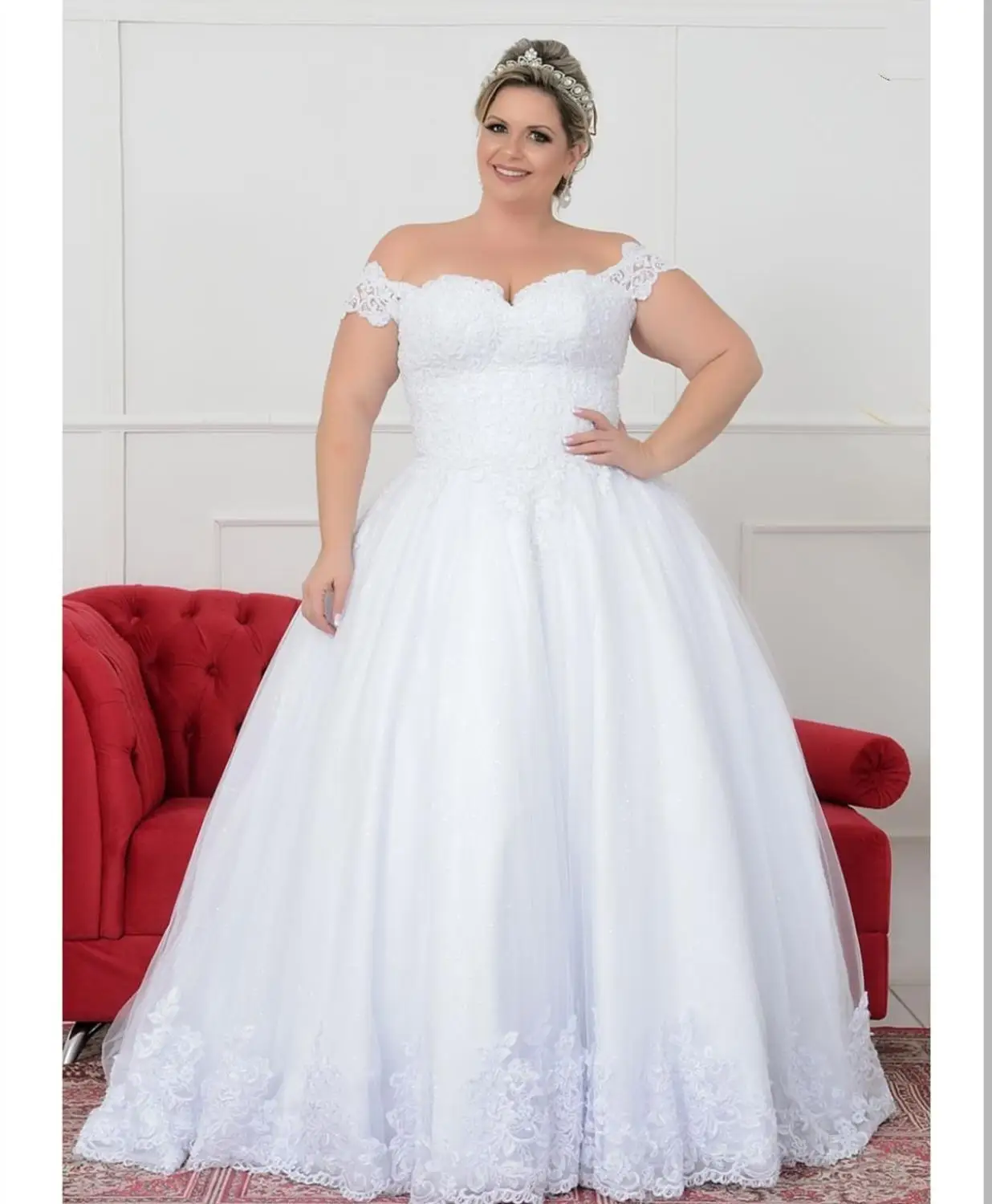 Robe de mariee свадебное платье размера плюс 26 Вт с коротким рукавом большой размер для