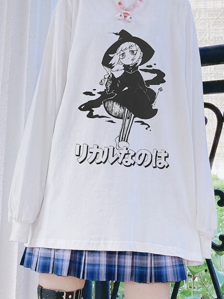 

Spring/Autumn Woman T-Shirts Harajuku Women Fashion Tops Loose Gothic Punk Clothes Dropshipping Cute Tops Long Sleeve