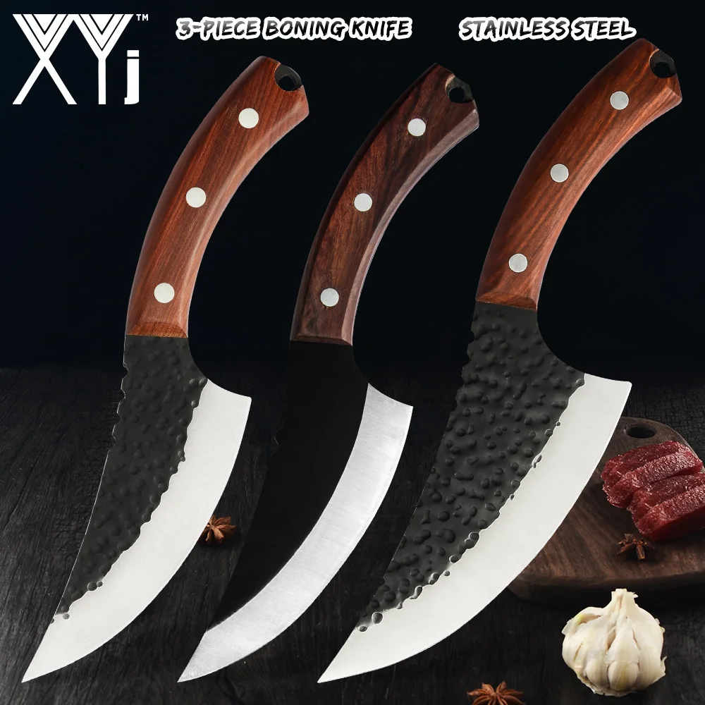 

XYj 4cr13 Stainless Steel 5.5'' 6.5'' Kitchen Boning Knife Chef Tool Butcher Knife Meat Cleaver Deboning Outdoor Survive Cutlery