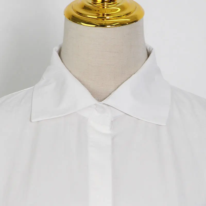 

XITAO Solid Single Breasted Turn-down Collar Long Dress 2021 Summer New Arrival Full Sleeve Casual Fashion Easy All Match ZY6495