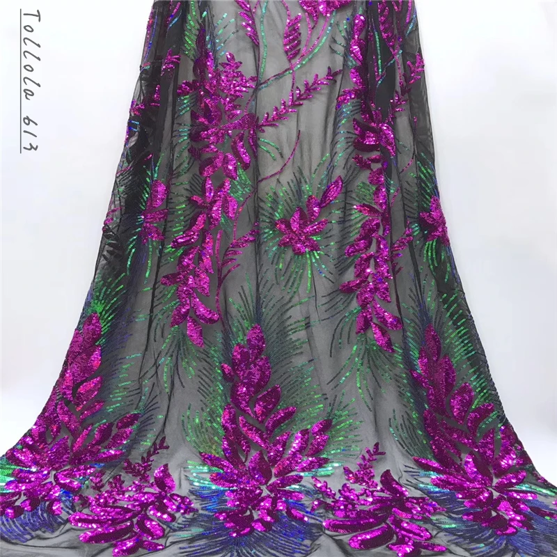Wine African 3d flower lace fabric 2019 embroidered tulle french sequins high quality Swiss cord mesh Nigerian laces | Дом и сад